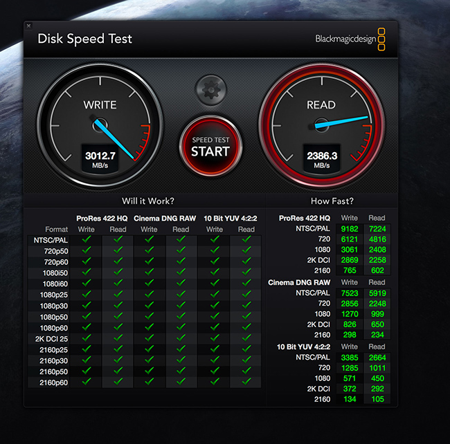 Blackmagic speed test