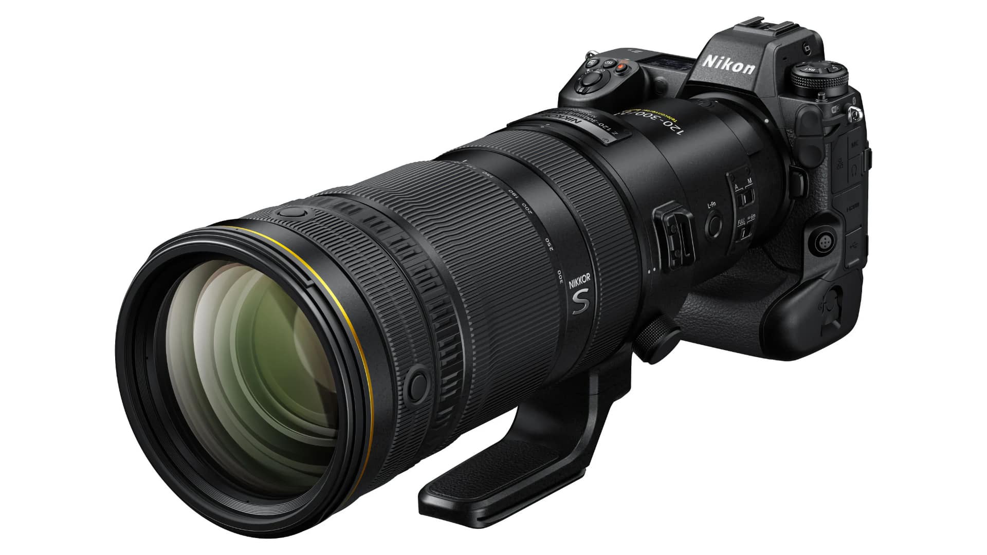 NIKKOR Z 120-300mm f2.8 TC VR S mounted