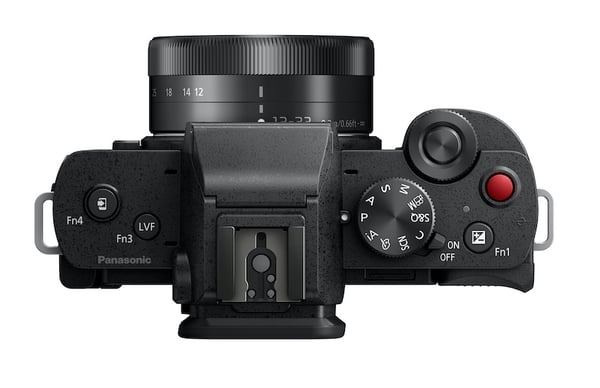 Top view of the Panasonic Lumix G100 vlogging camera. Image: Panasonic.