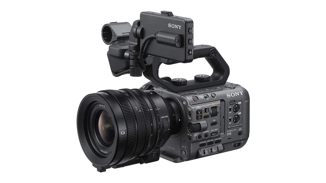 Sony FX6 camera shown rigged