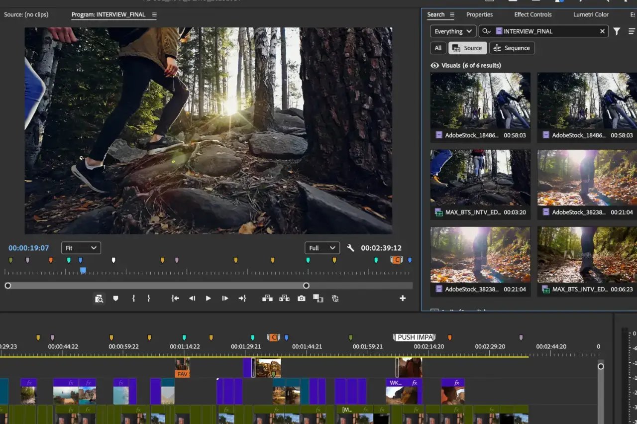 adobe premiere 25.6 find similar