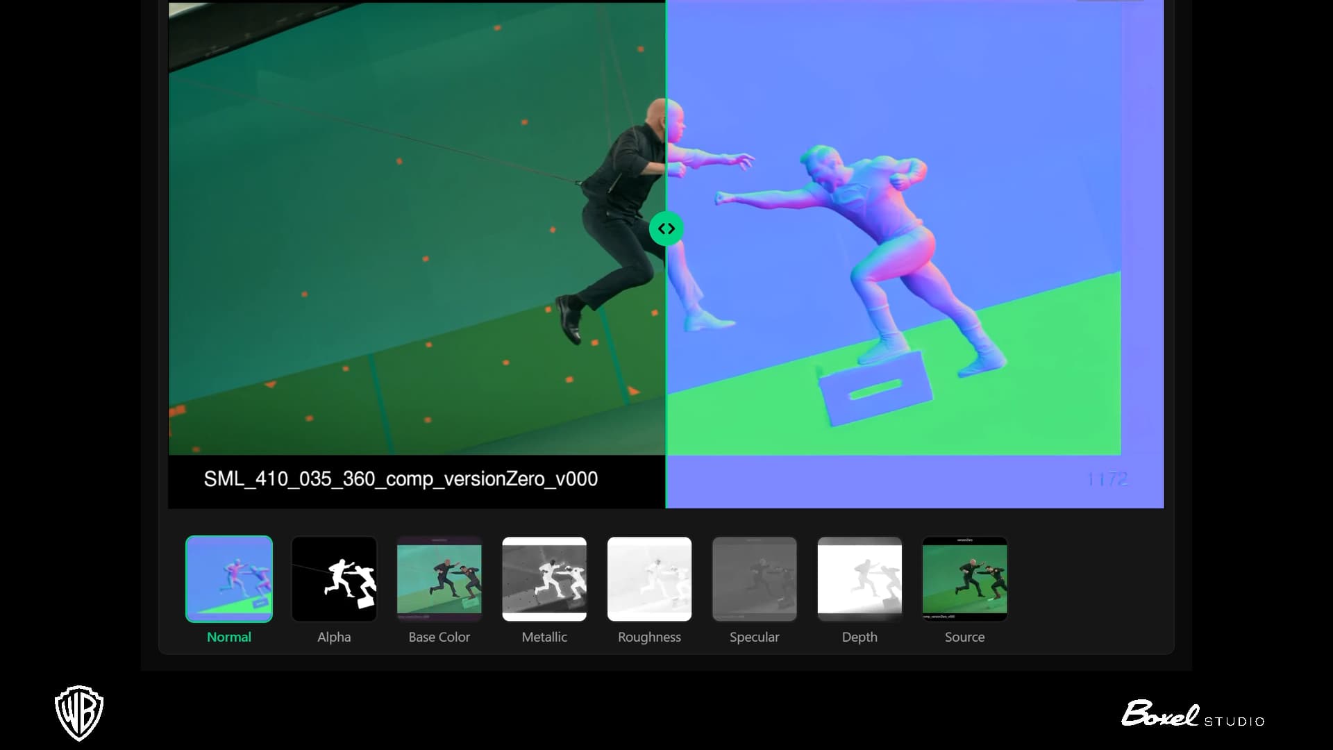 beeble_ai_before_after_fight_scene_green_screen