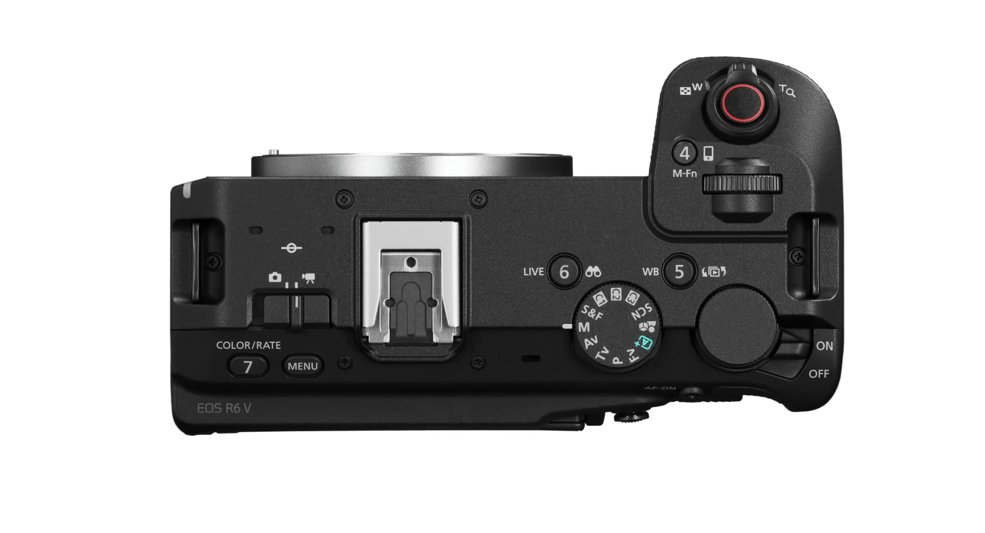 canon EOS R6 V top