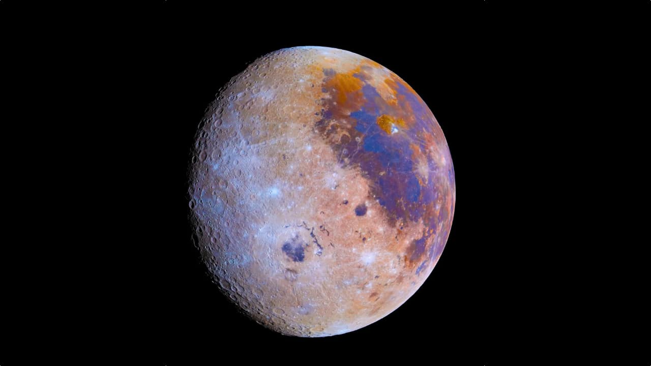 far side of the moon in color wide