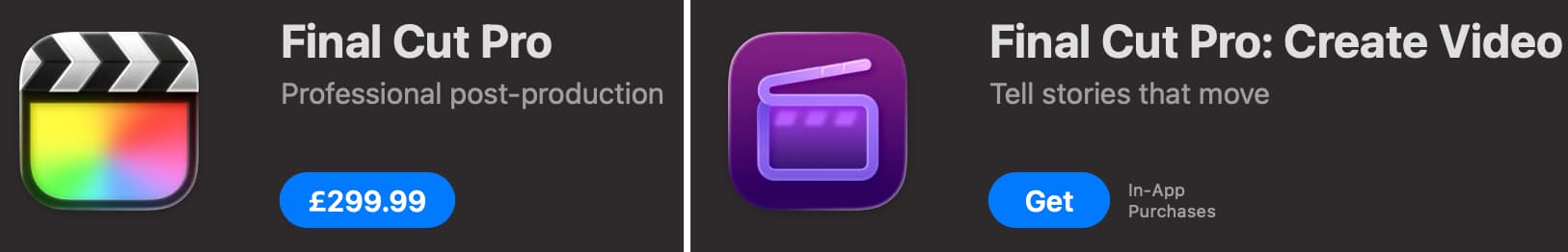 final cut pro versions