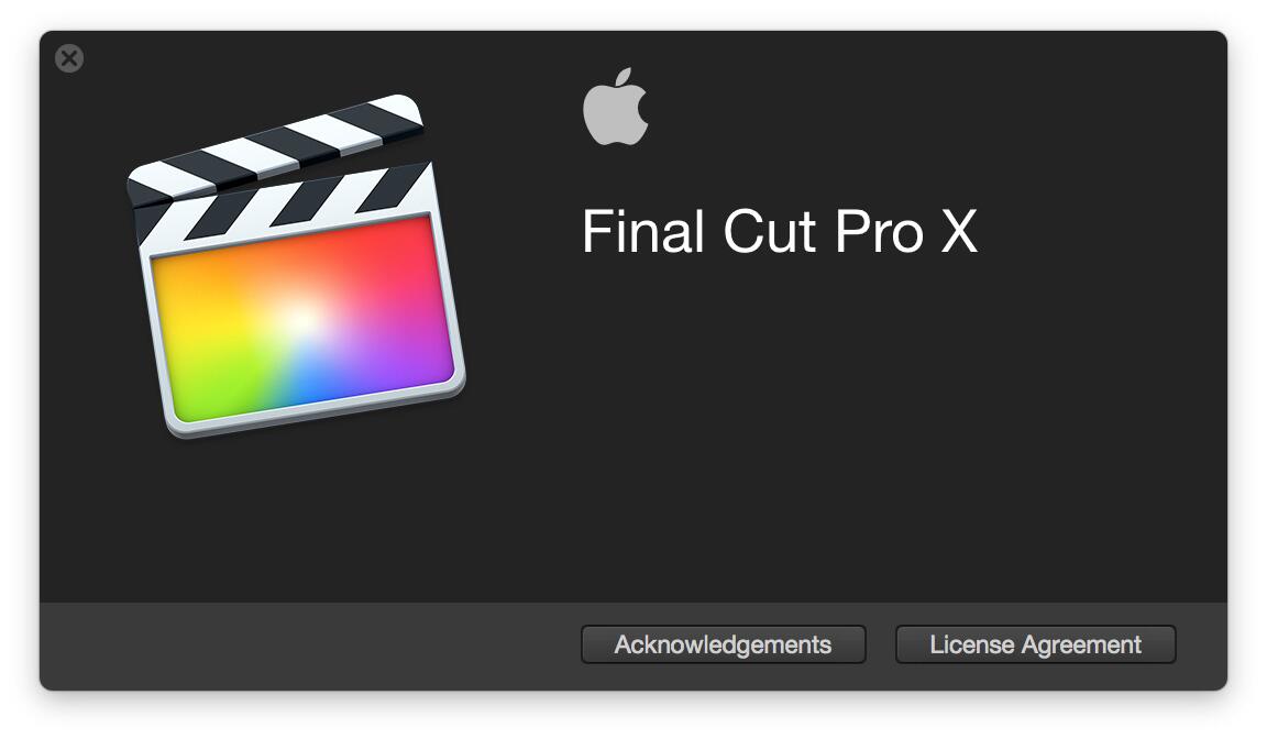 Final Cut Pro X splash screen