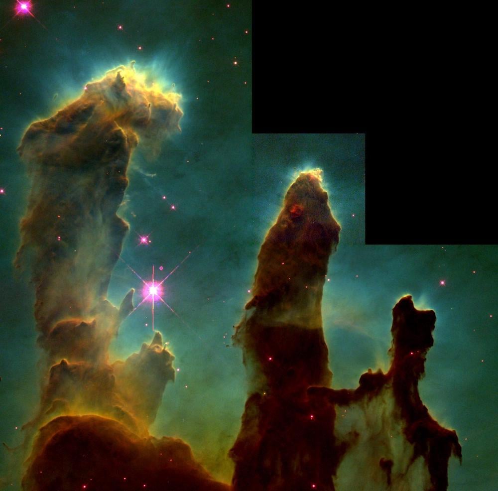 El Telescopio Espacial James Webb realza la imagen de los icónicos Pilares de la Creación