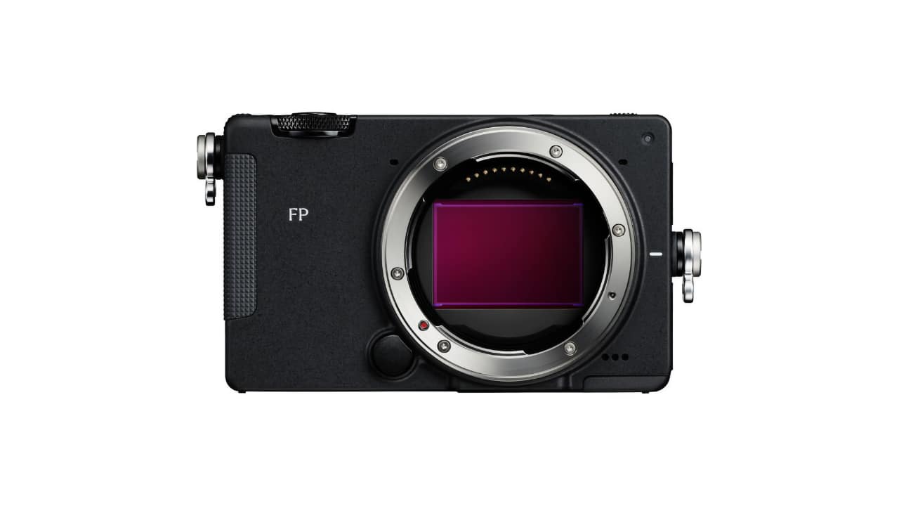 Sigma FP2 body front view without a lens showing the L-Mount and full-frame sensor