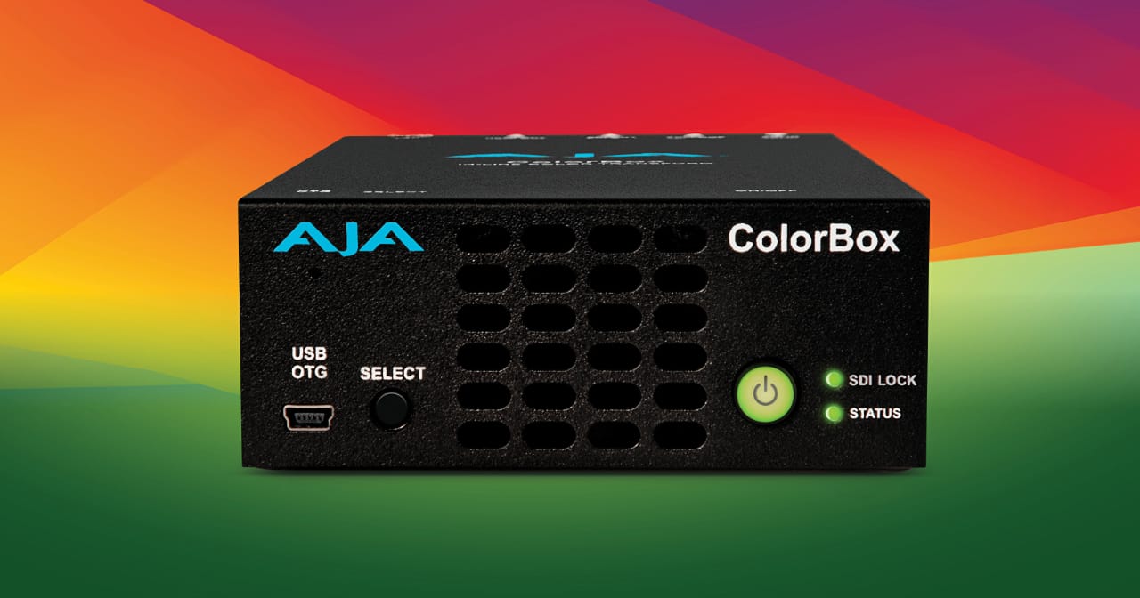AJA's ColorBox accepts 12G-SDI feeds and applies color space transformations in real time, with sub-frame latency