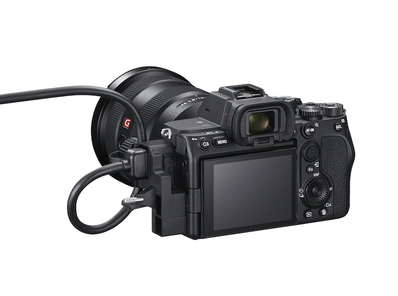 The Sony A7sIII with cable protector attached. Image: Sony.