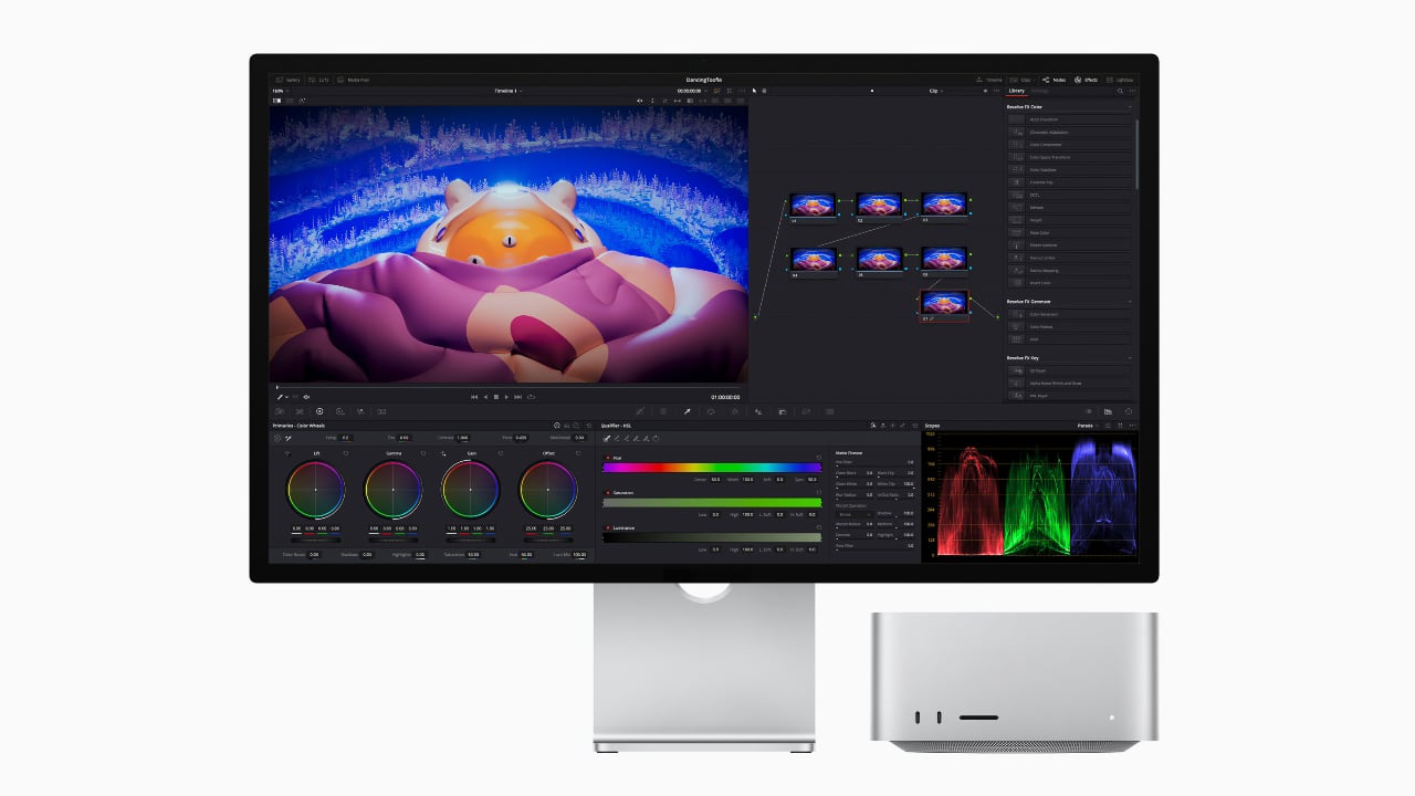 Davinci Resolve running on one of the new Mac Studios. That's going to be *fast*