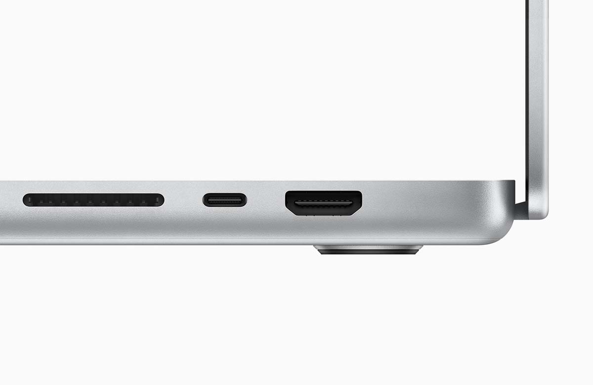 The new MacBook's feature SD card slots and an HDMI port. Image: Apple.