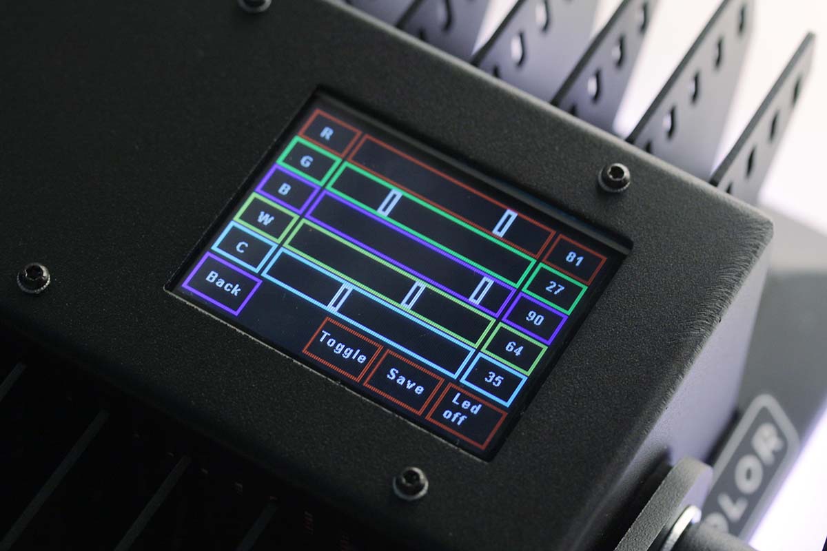 The control panel on a BB&S light.