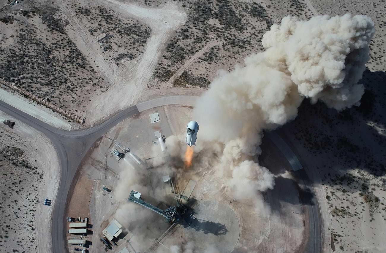 Blue Origin NS14 launch drone.