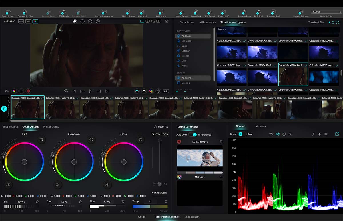 Colourlab Ai Timeline Intelligence, auto-grouping similar shots.