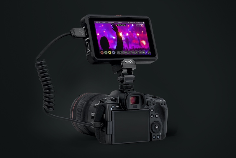 Canon EOS R5 and Atomos Ninja V rear view