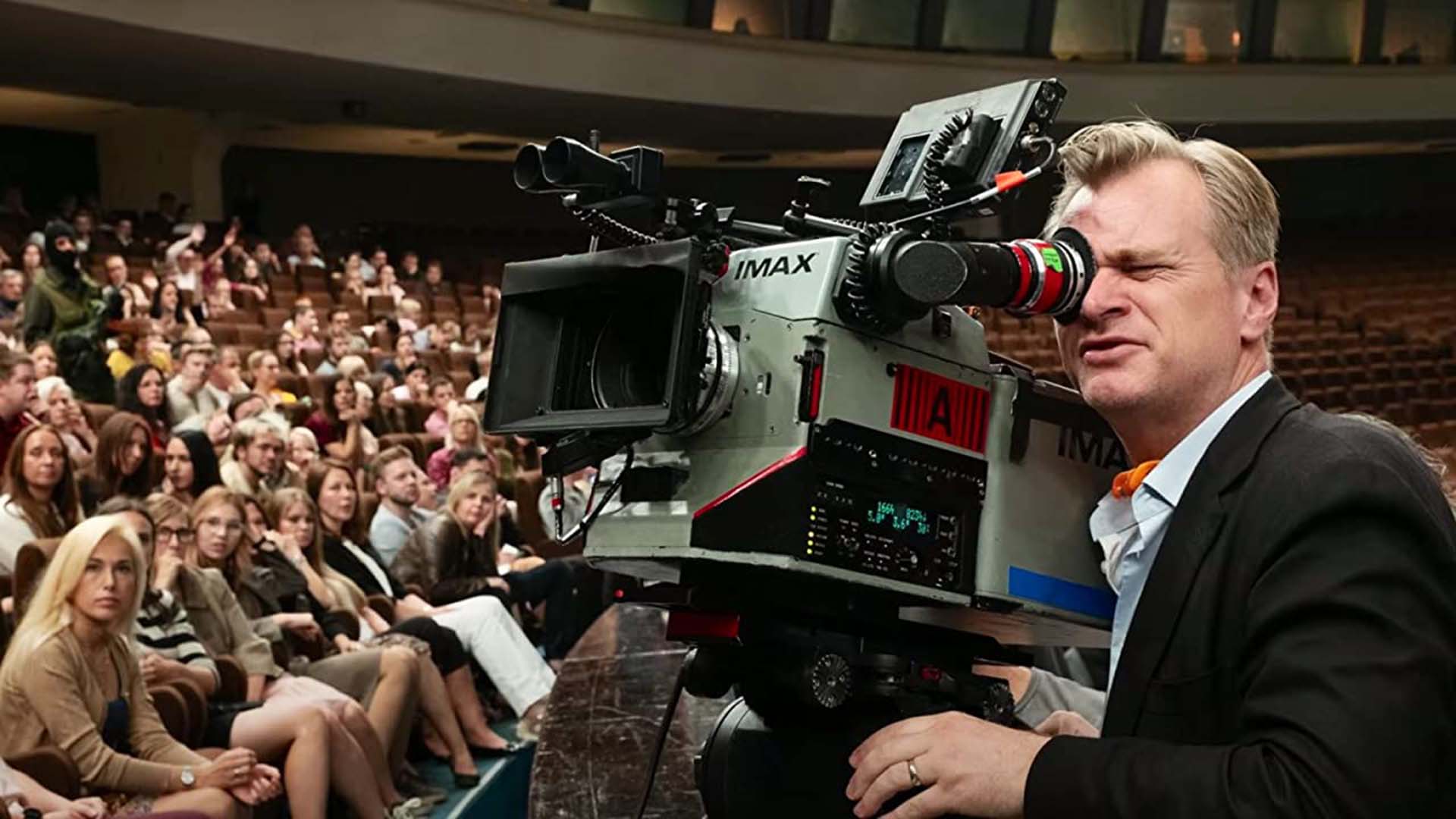 Christopher Nolan shooting Tenet on an IMAX camera.