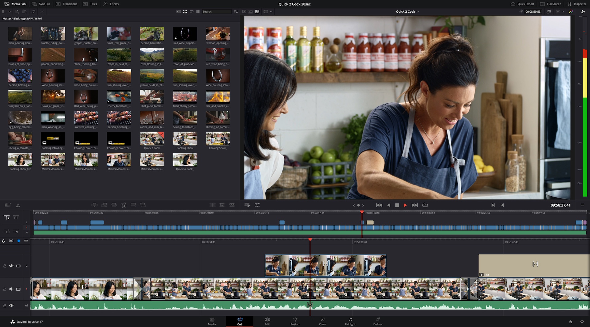 DaVinci Resolve 17 Cut Page.