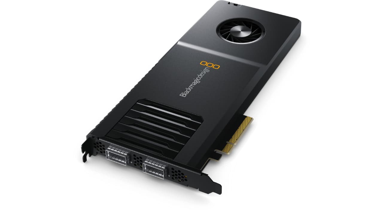 The new Blackmagic DeckLink IP 100G was first announced at NAB 2025