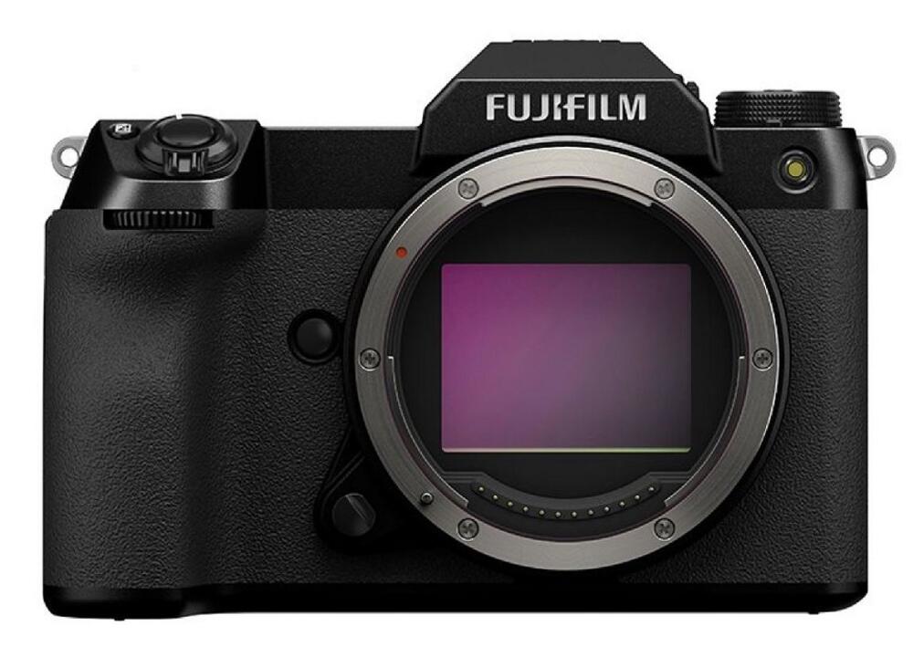 Fujifilm GFX100S front view and sensor. Image: Fuji.