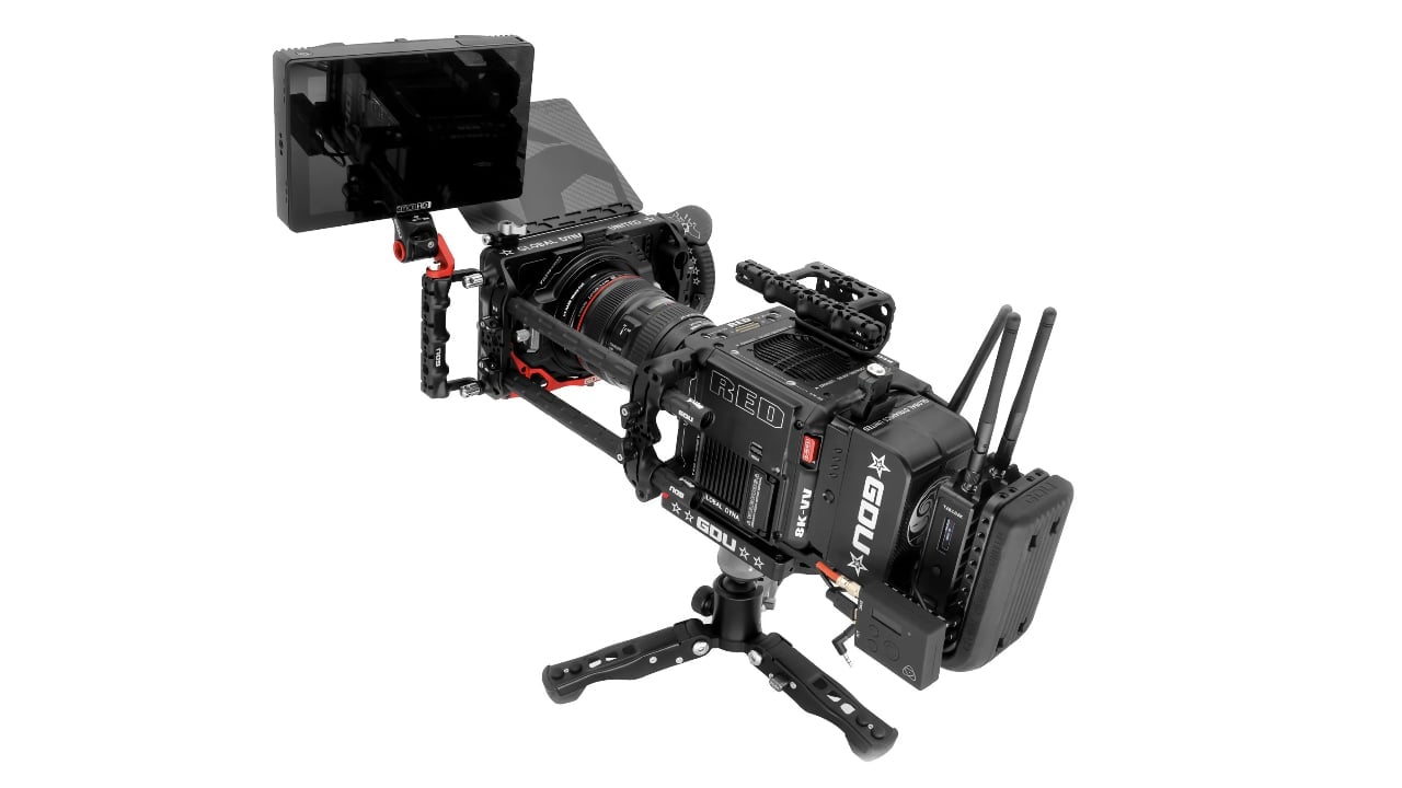 red camera matte box