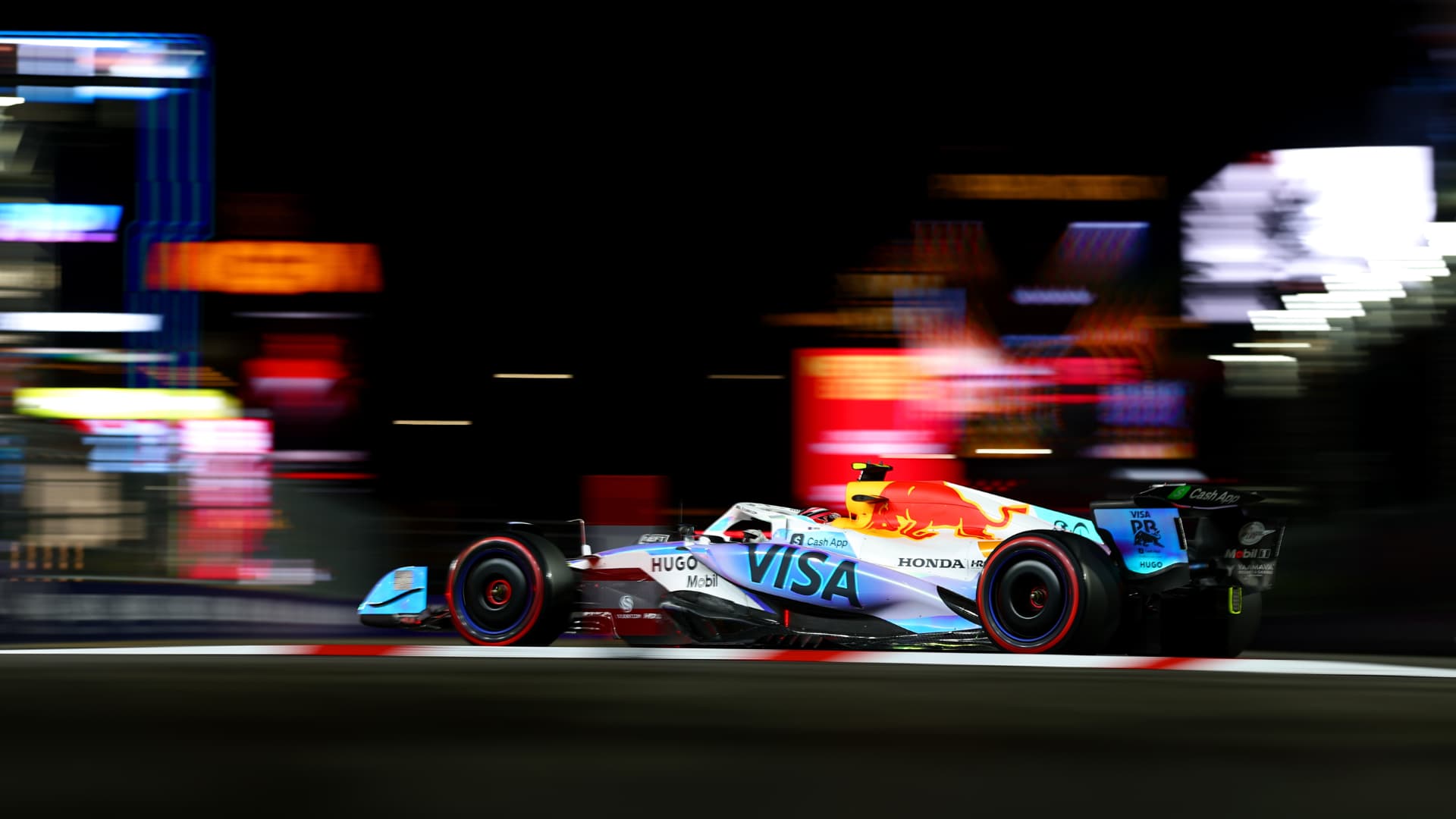 Red Bull's Liam Lawson at the Las Vegas GP 2025. Photo by Bryn Lennon - Formula1/Formula 1 via Getty Images