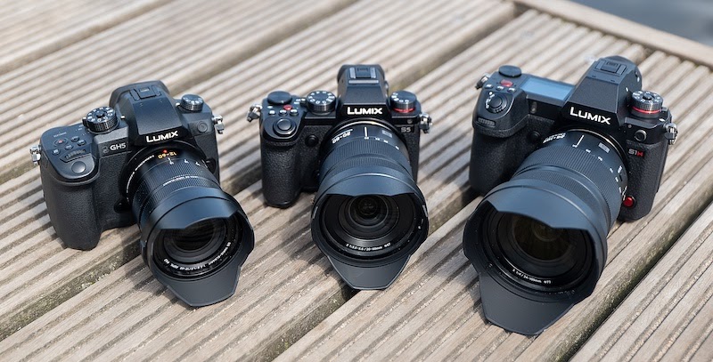The LUMIX GH5, S5, and S1H. The size differences are stark. Image: Panasonic.
