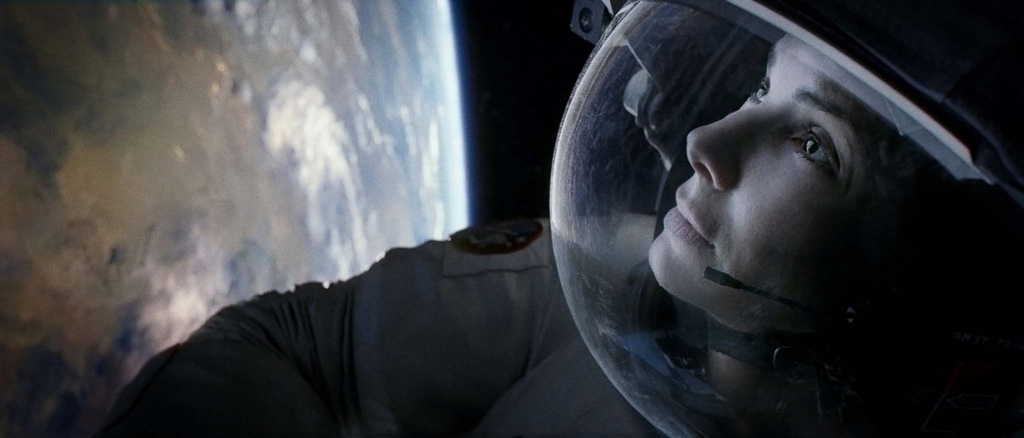 Gravity used a LED 'cube' to project authentic moving lighting on the actors.