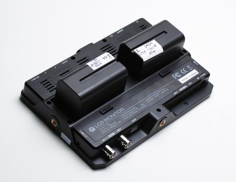 PNBE 7-inch monitor rear battery.