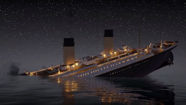 The sinking of the Titanic