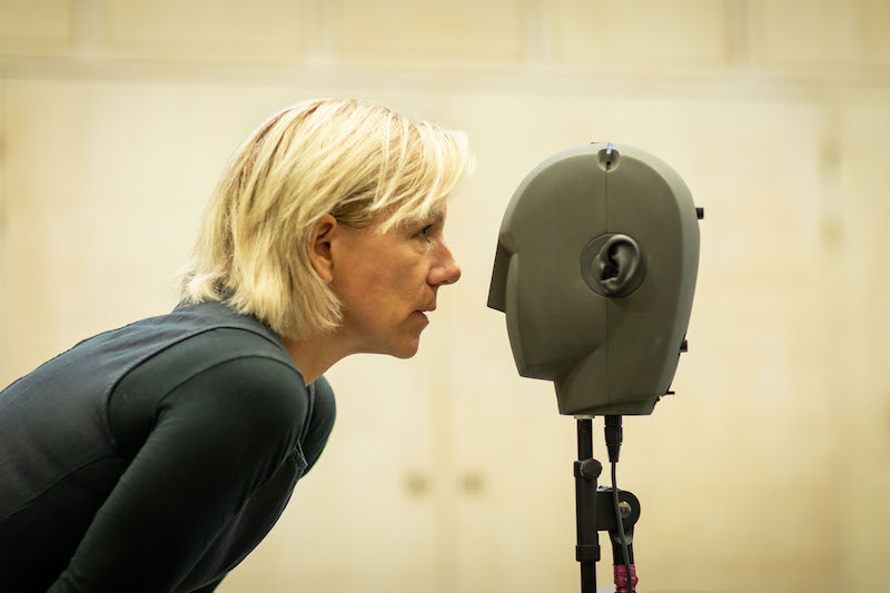 Juliet Stevenson records audio for the show,