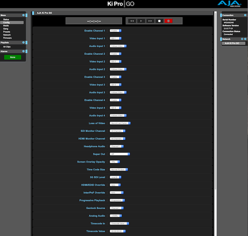 Ki Pro GO enabling channels.