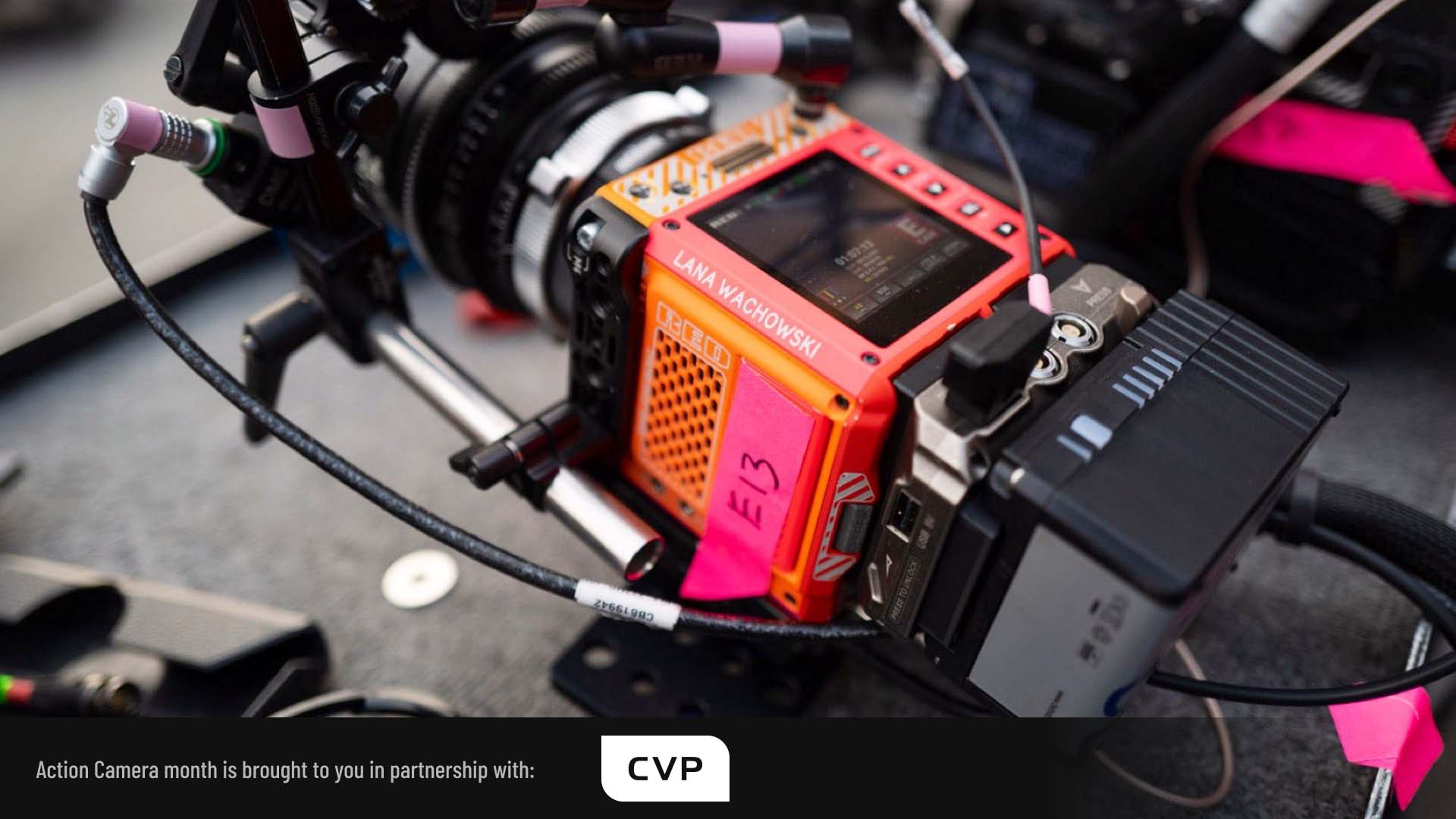 You know you've made it as a director when you have your own custom coloured camera. Lana Wachowski's RED KOMODO on the set of Matrix: Resurrections. Image: RED Digital Cinema.