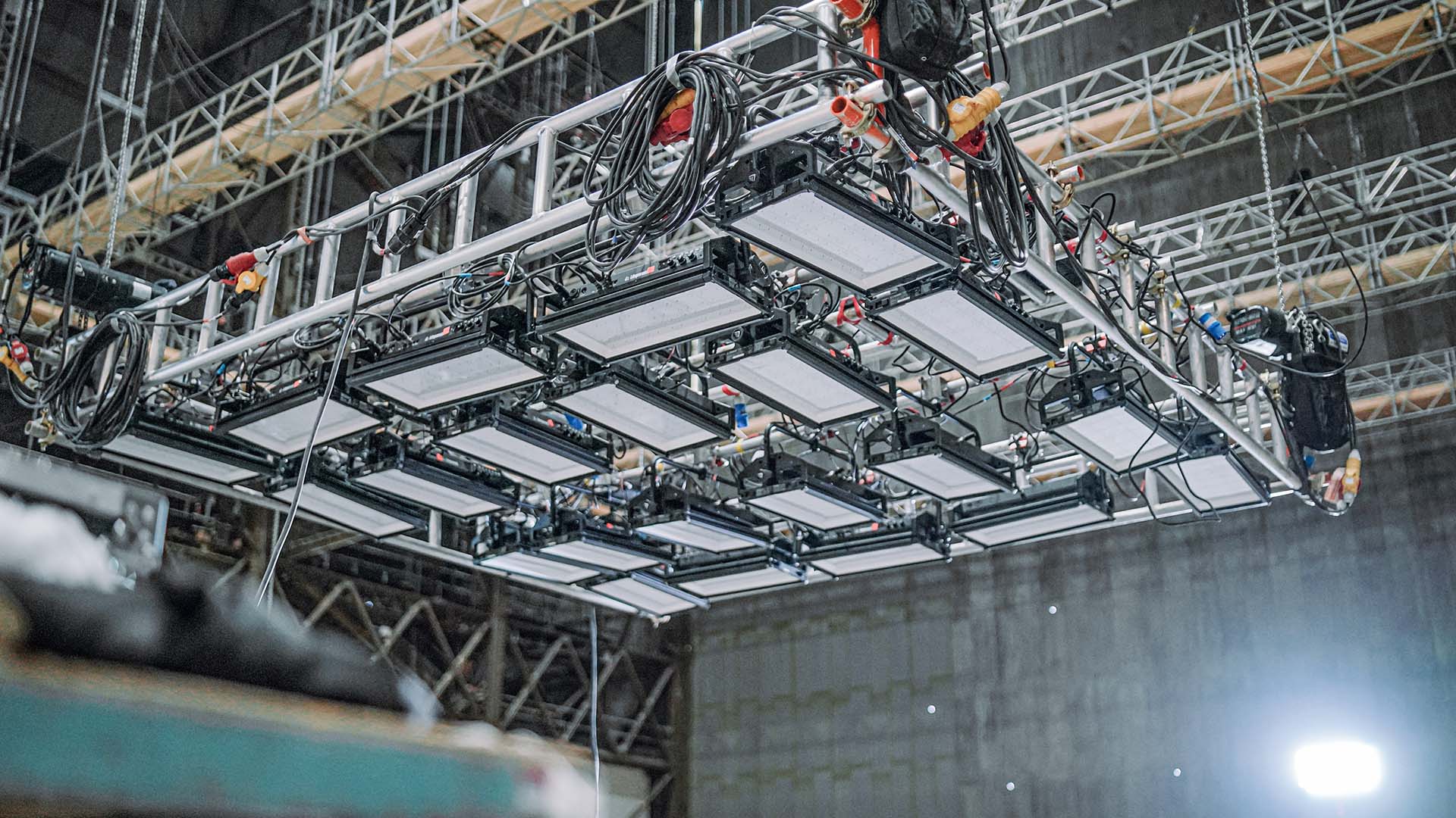 The new Gemini 2x1 Hard being put to work as a lighting array. Image: Litepanels.