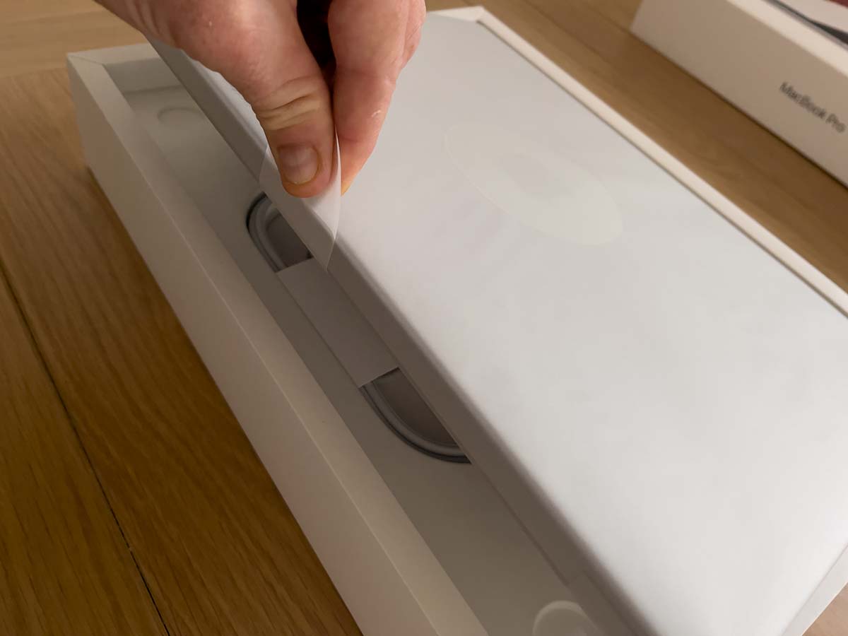 Apple M1 Max MacBook Pro packaging.