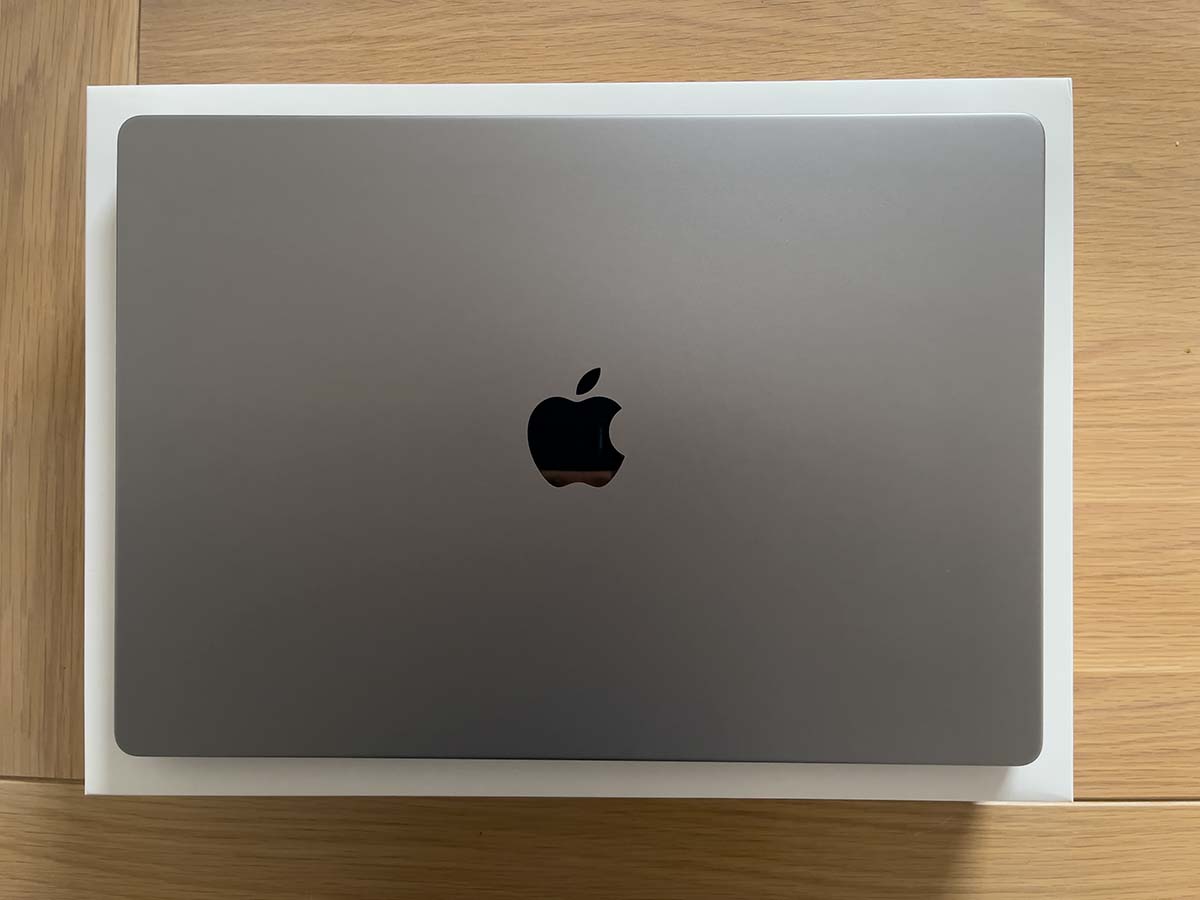 Apple M1 Max MacBook Pro top view.
