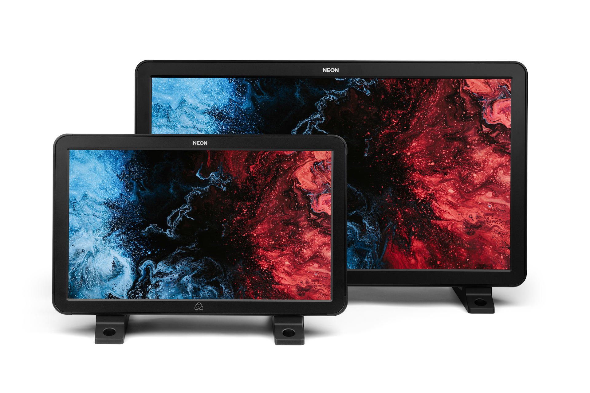 Atomos NEON 17" and 24" monitors side-by-side. Image: Atomos.