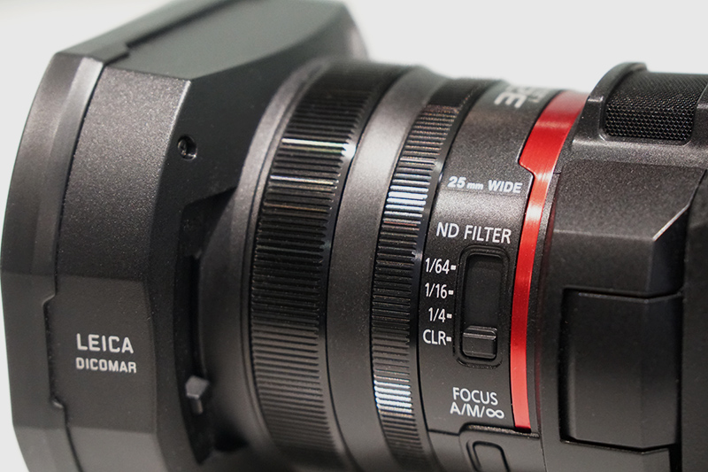 Lens controls on the Panasonic AG-CX10.