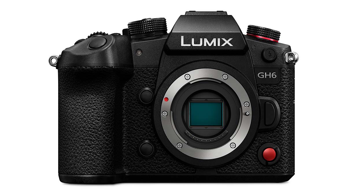 Panasonic GH6 front view.