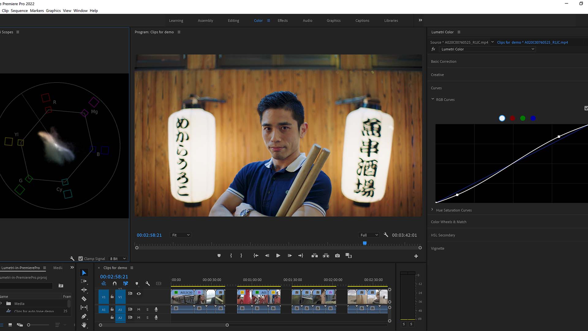 Lumetri within Premiere Pro. Image: Adobe.