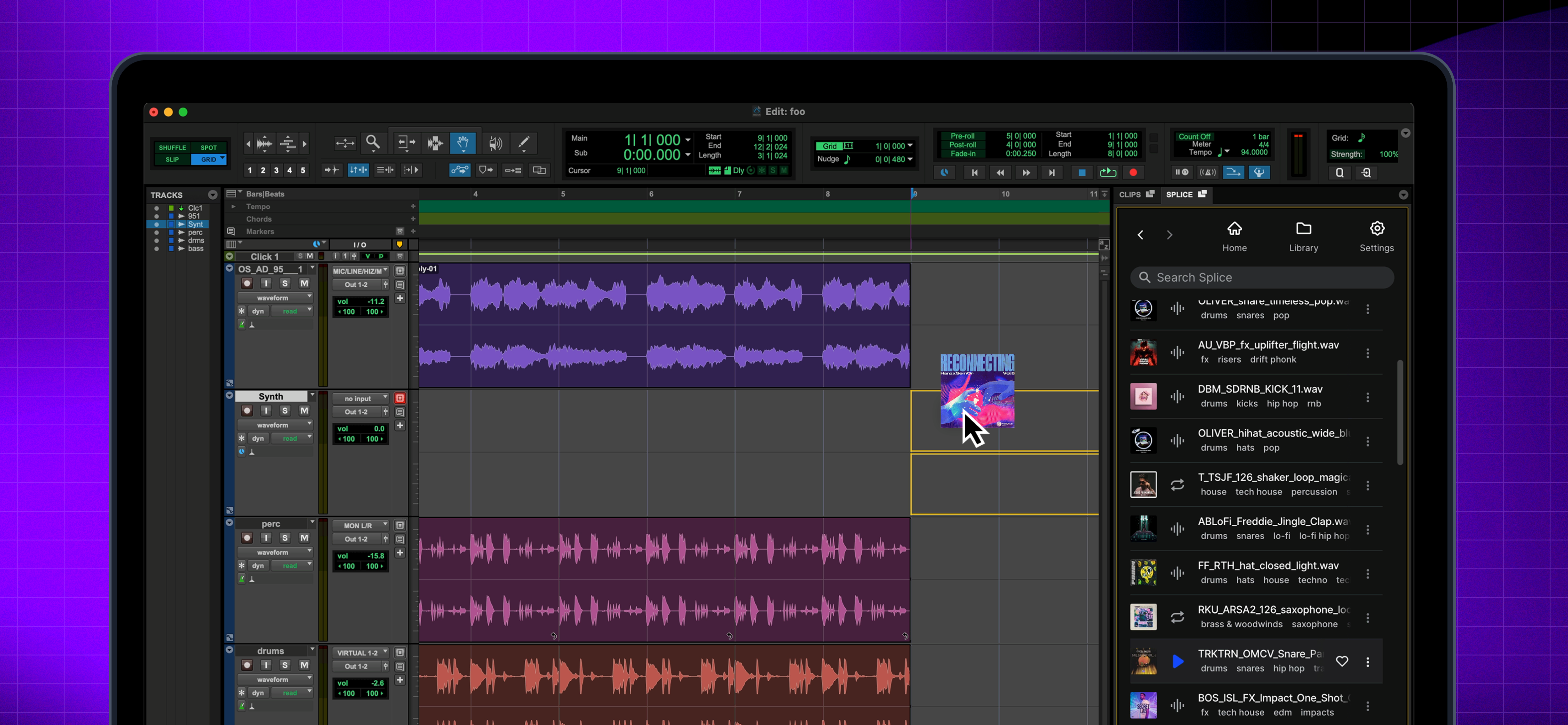 ProTools splice UI
