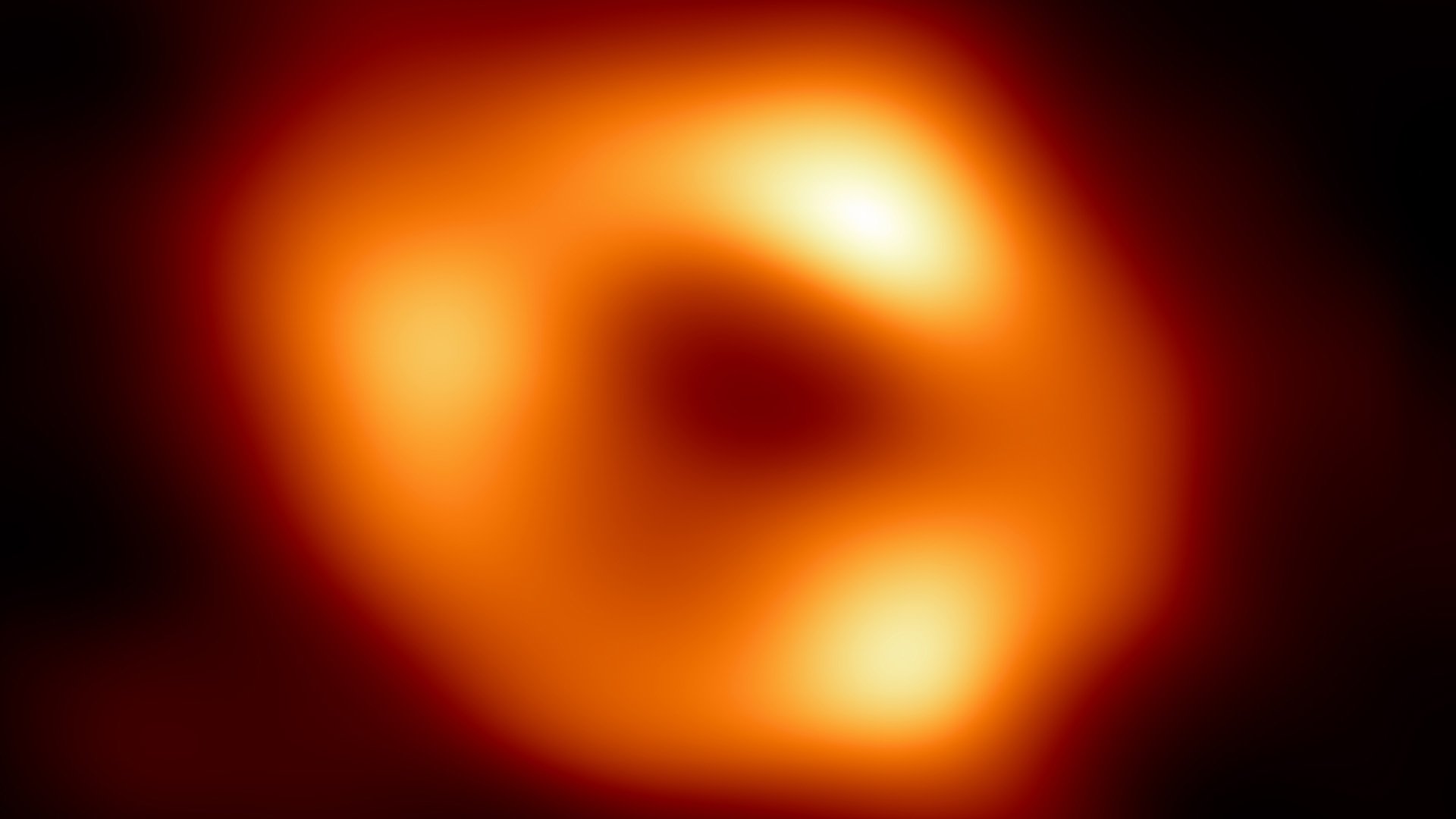 The black hole that lies at the centre of the Milky Way galaxy. Image: Event Horizon Telescope collaboration.