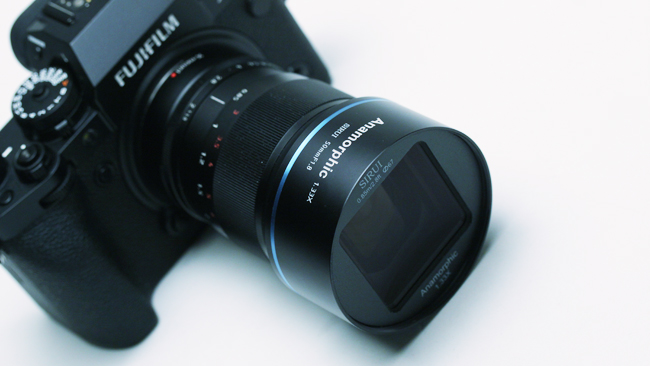 Sirui 50mm anamorphic lens on the Fujifilm X-T4 camera.