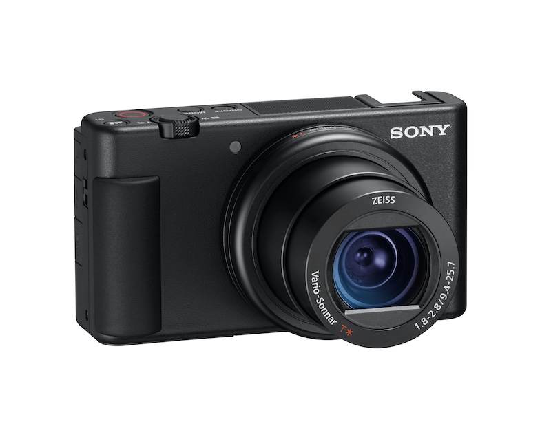 The Sony ZV-1 Vlog camera showing the built in lens. Image: Sony