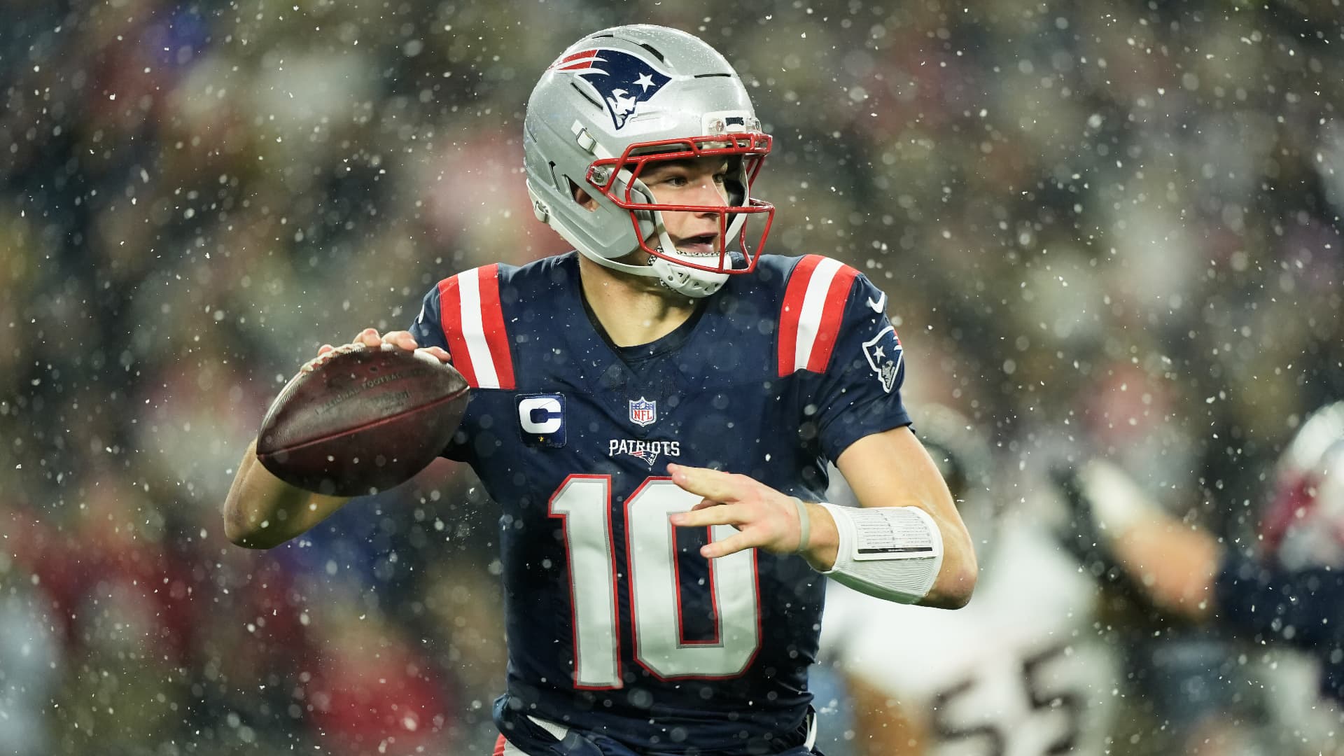 New England Patriots QB, Drake Maye. Other teams and quarterbacks are available... Pic: Sony