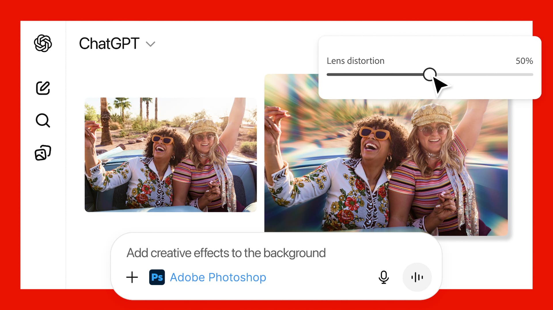 ChatGPT users can access basic Photoshop effects for free from inside the UI