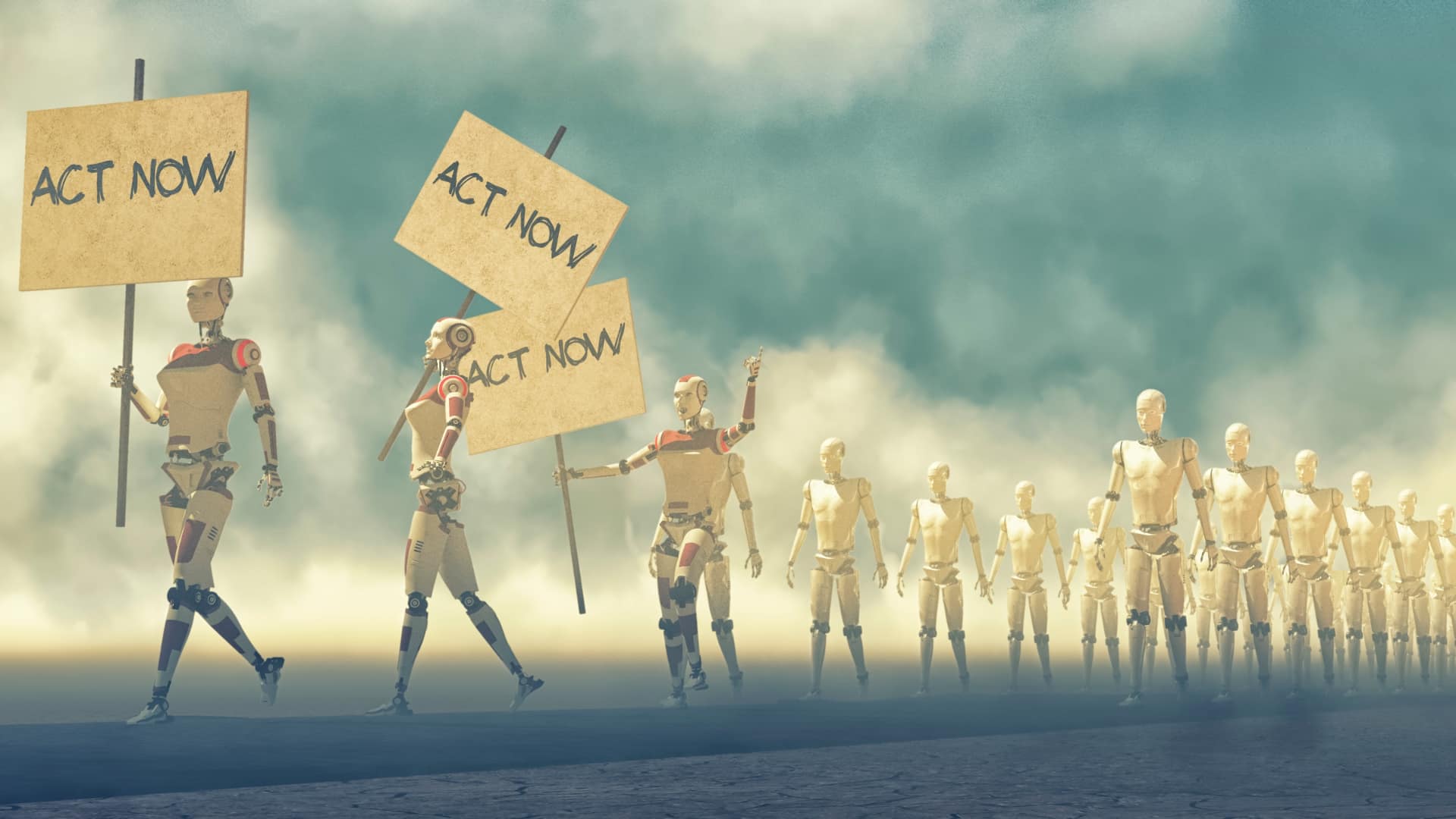 Robot protest pic: