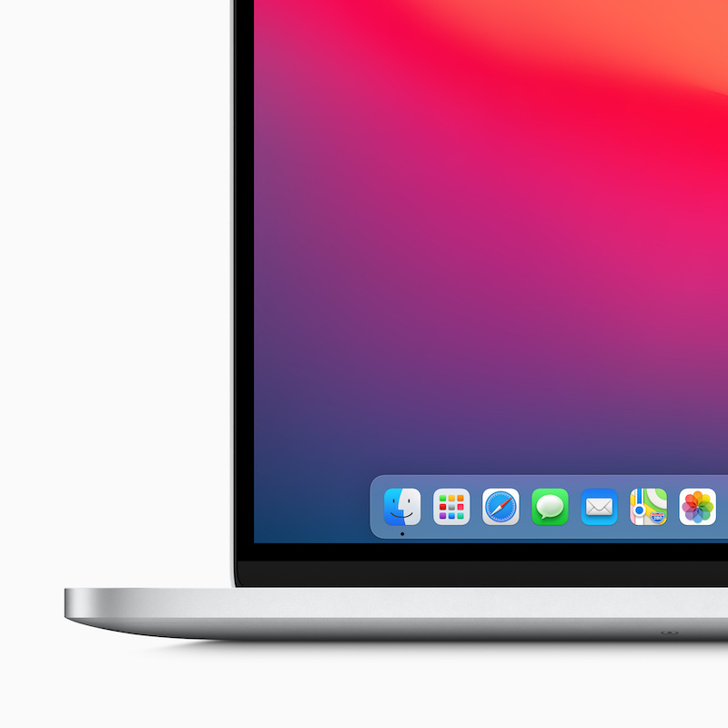 macOS Big Sur redesigned Dock. Image: Apple.