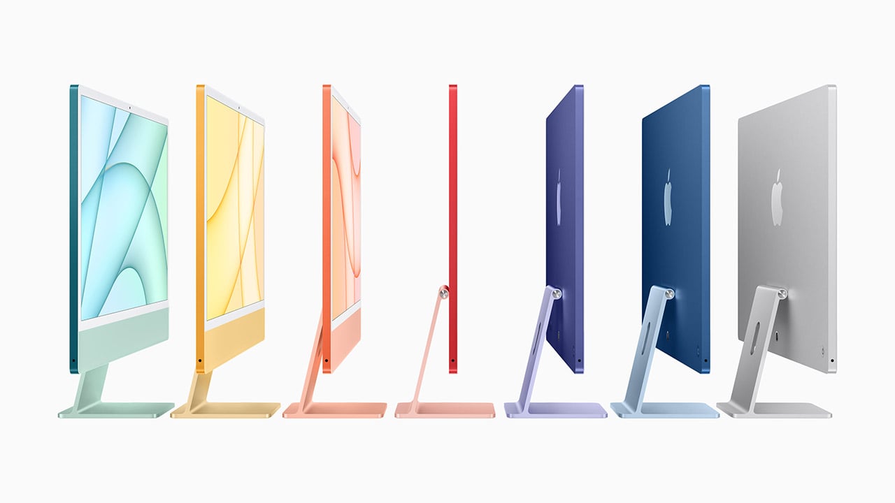 The new Apple iMac is available in a range of colours. Image: Apple.