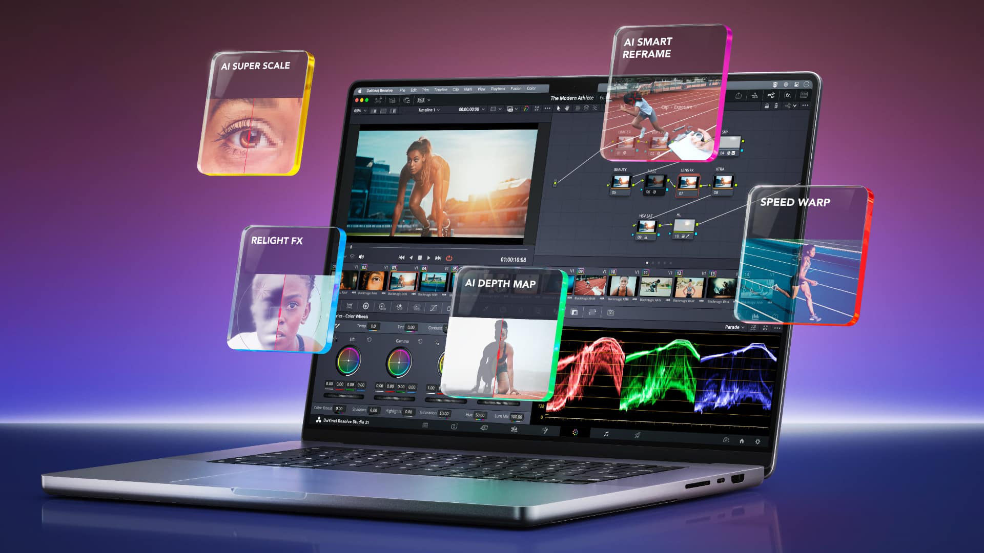 DaVinci Resolve Studio's AI features can take full advantage of the newest processors